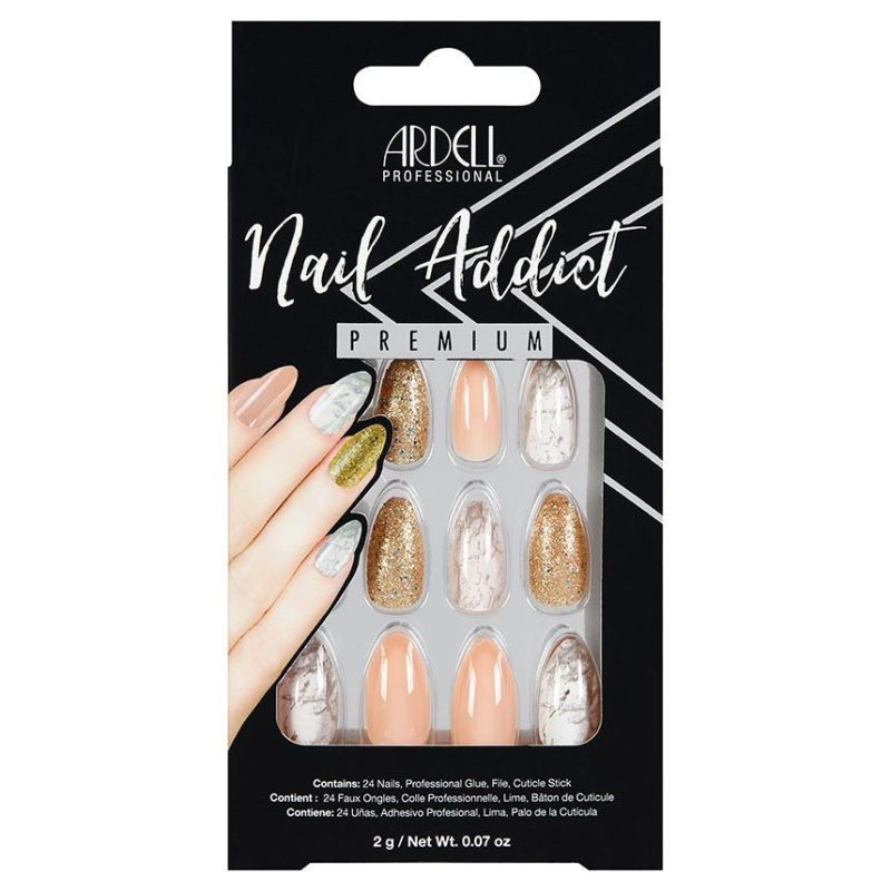 ARDELL NAIL ADDICT PINK MARBLE & GOLD - 75884