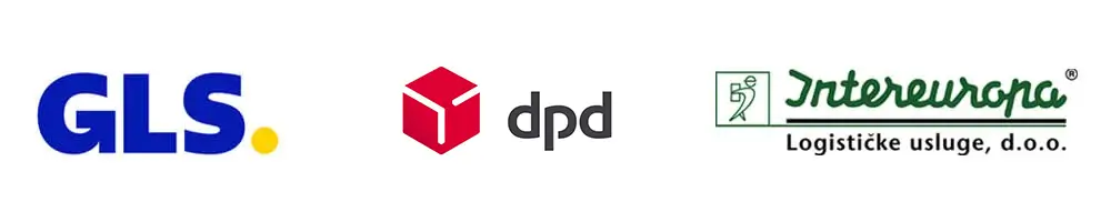 Logo od GLS, DPD i Intereuropa
