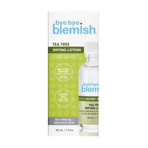 Pakiranje proizvoda Bye Bye Blemish losion za isušivanje akni od ulja čajevca i salicilne kiseline od 30ml