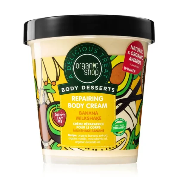 Pakiranje proizvoda Organic Shop Body Desserts Repairing krema za tijelo Banana Milkshake od 450ml