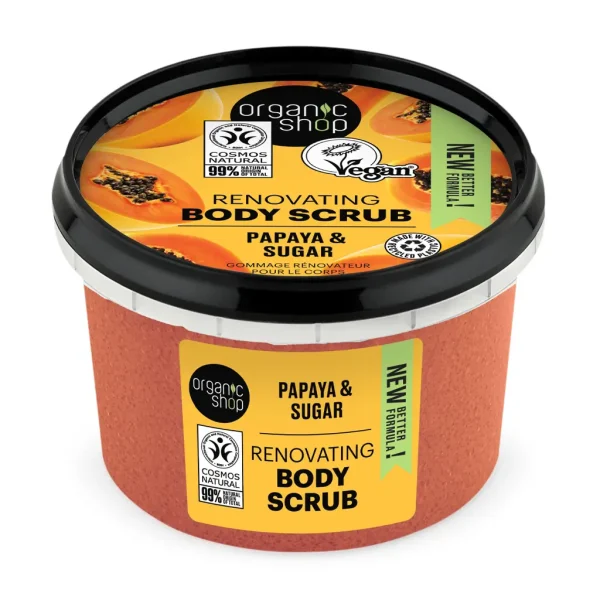 Pakiranje proizvoda organic shop piling za tijelo renovating papaya & sugar u pakiranju od 250 ml