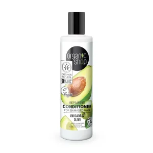 Pakiranje proizvoda organic shop repairing regenerator za oštećenu kosu s dodatkom ulja avokada i maslinovog ulja od 280ml