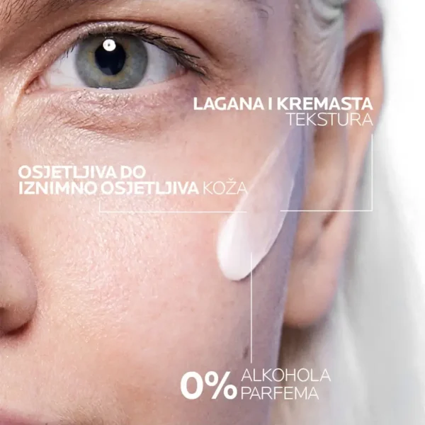 Nježna struktura kreme za hidrataciju osjetljive kože.