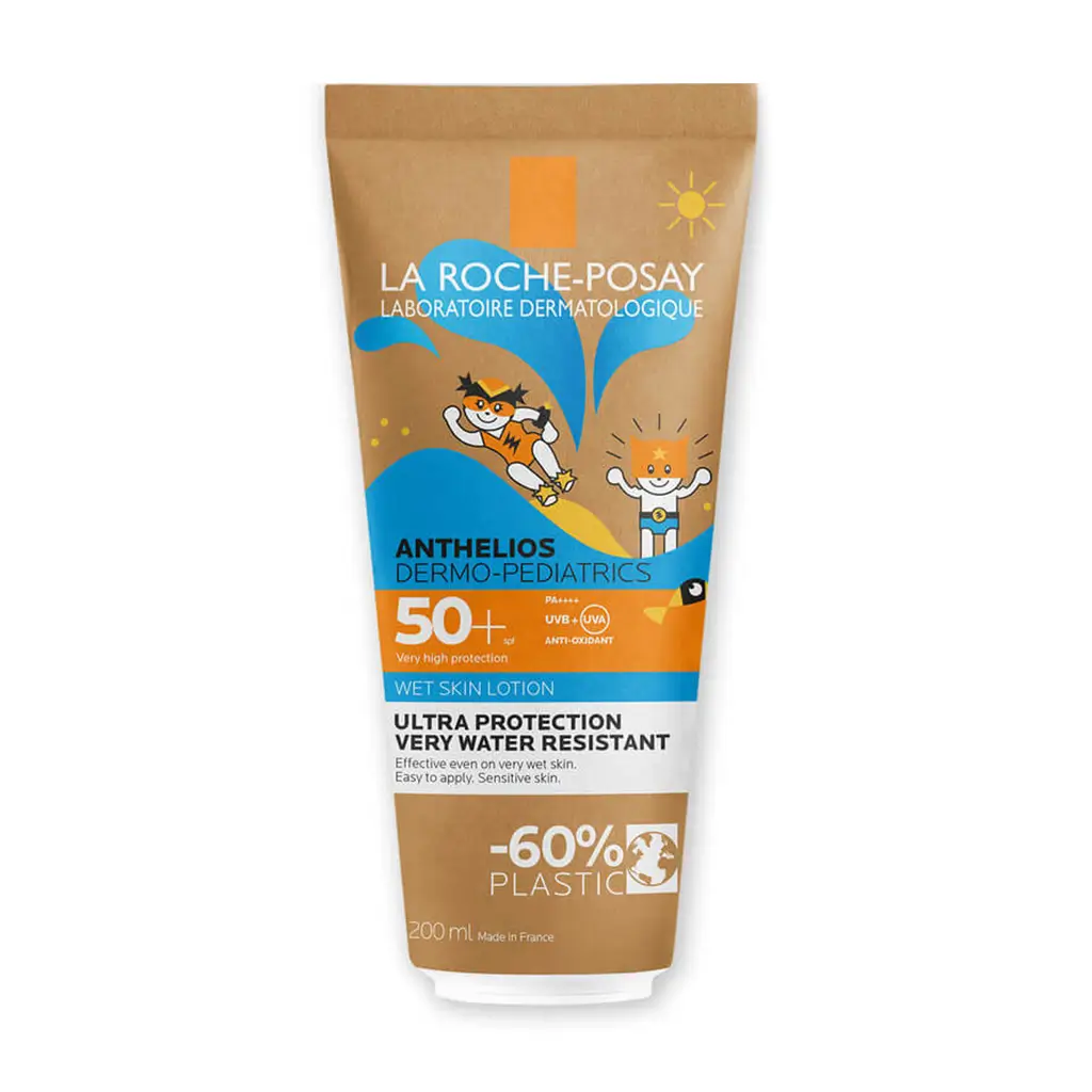 Anthelios Dermo-Pediatrics Lotion Wet Skin for Kids 1 Pakiranje proizvoda La Roche-Posay Anthelios Wet Skin Losion za zaštitu od sunca za osjetljivu kožu kod djece od 200ml