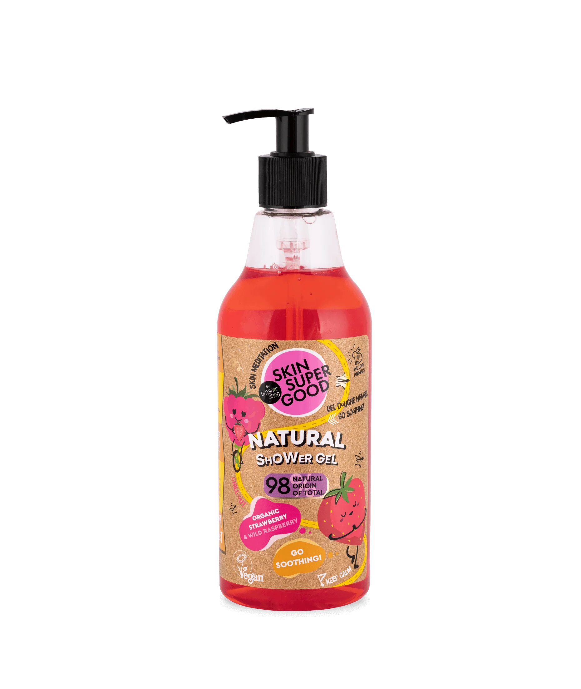 GEL ZA TUŠIRANJE -Organic Shop strawberry & wild raspberry 500ml